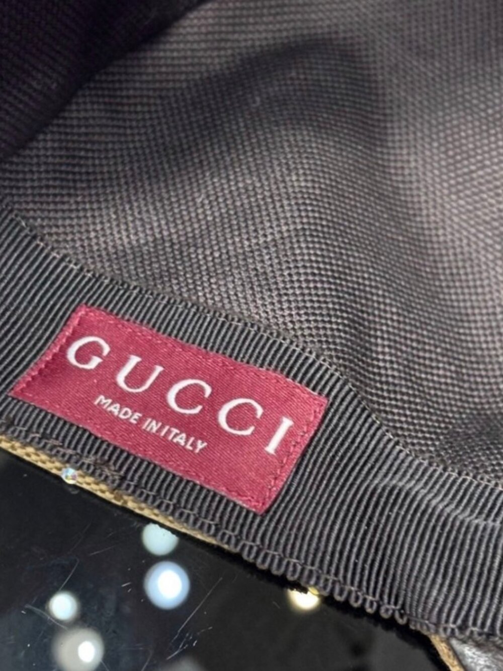 Beige GUCCI Crystal Rhinestone GG Canvas Baseball Cap Hat W/ Dust Bag Size M - Picture 8 of 8